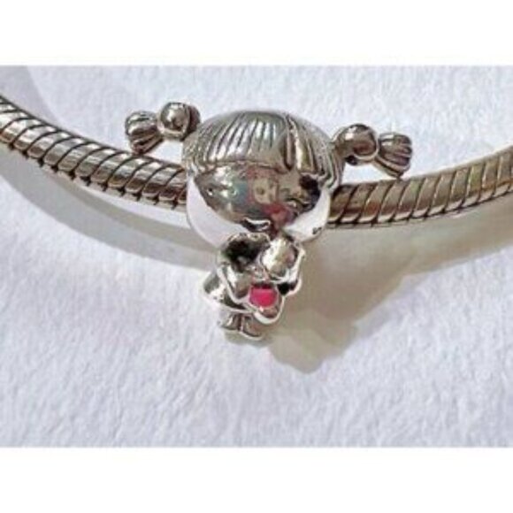 Little Girl Charm, S925 ALE Sterling Silver Charm, Charm For Pandora Bracelet - Picture 4 of 5